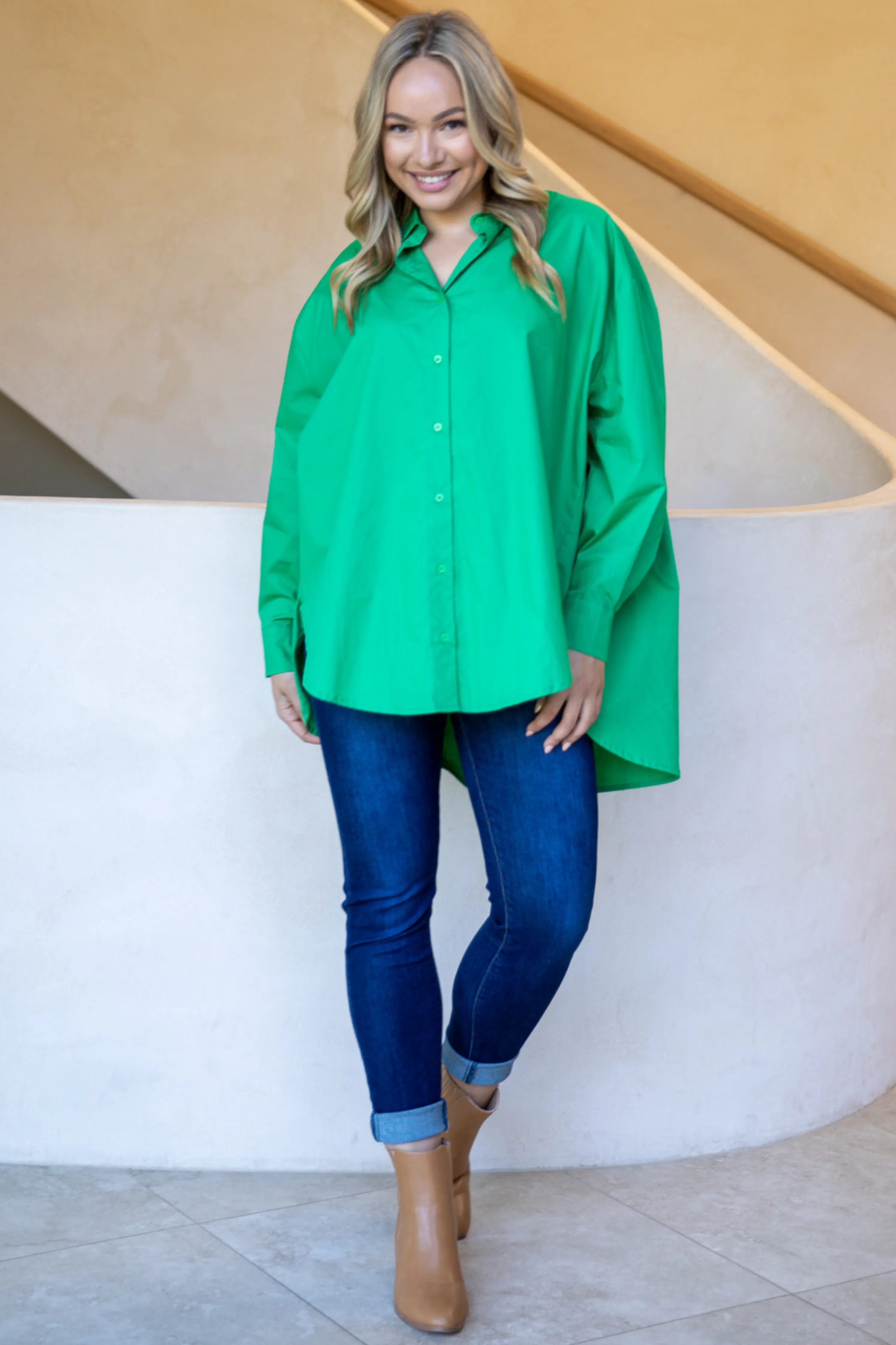 FINAL SALE Amore Shirt in Green