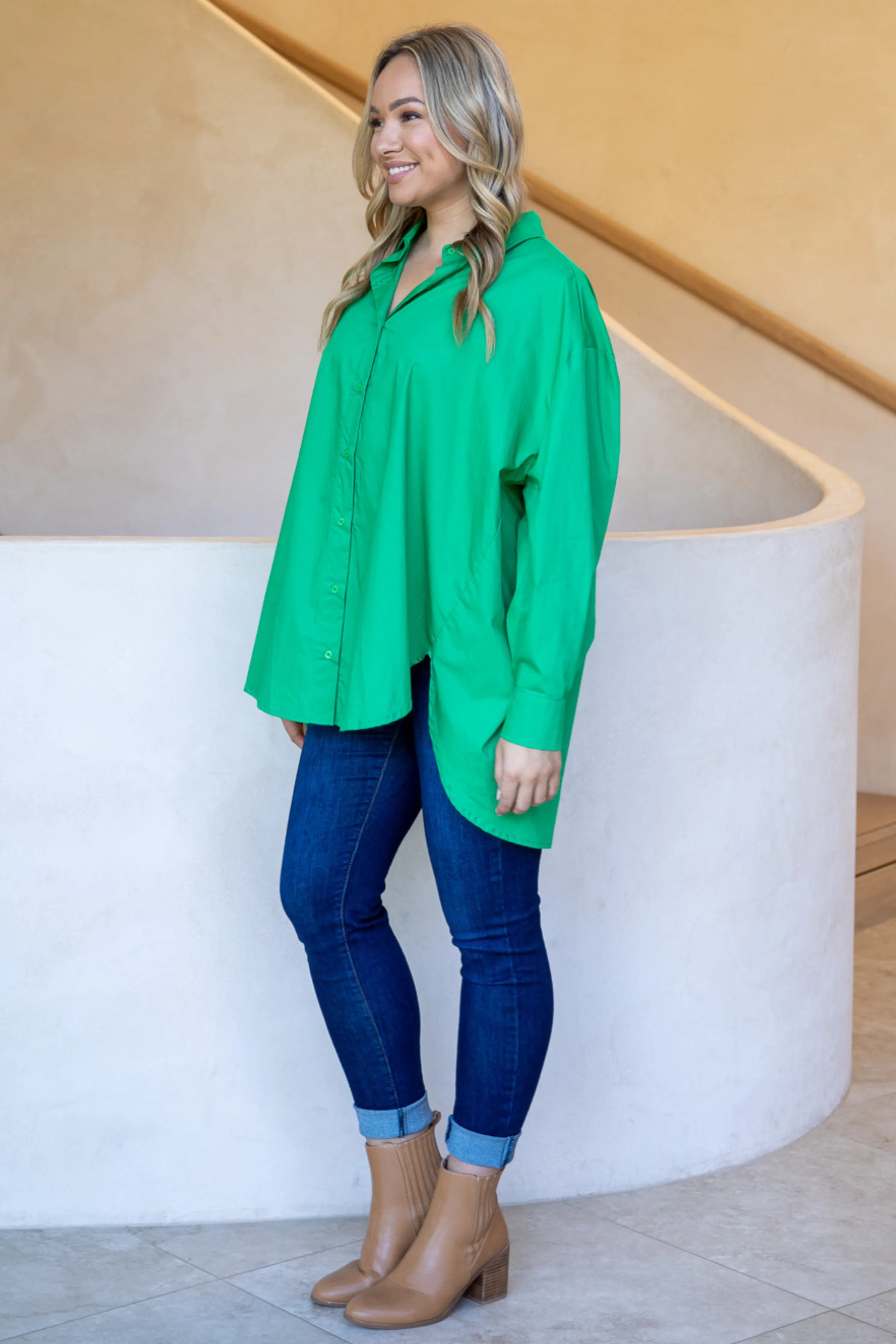 FINAL SALE Amore Shirt in Green