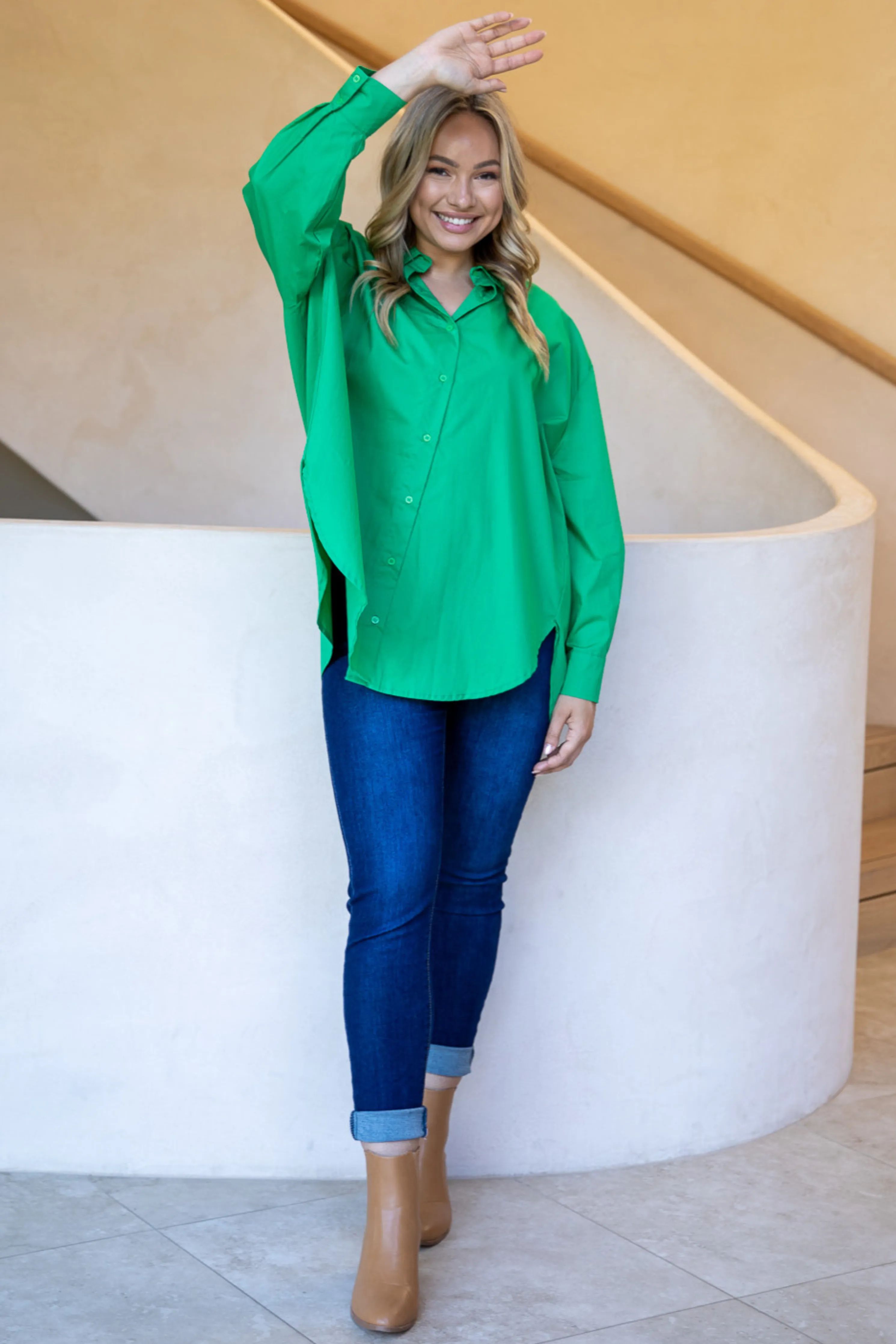 FINAL SALE Amore Shirt in Green