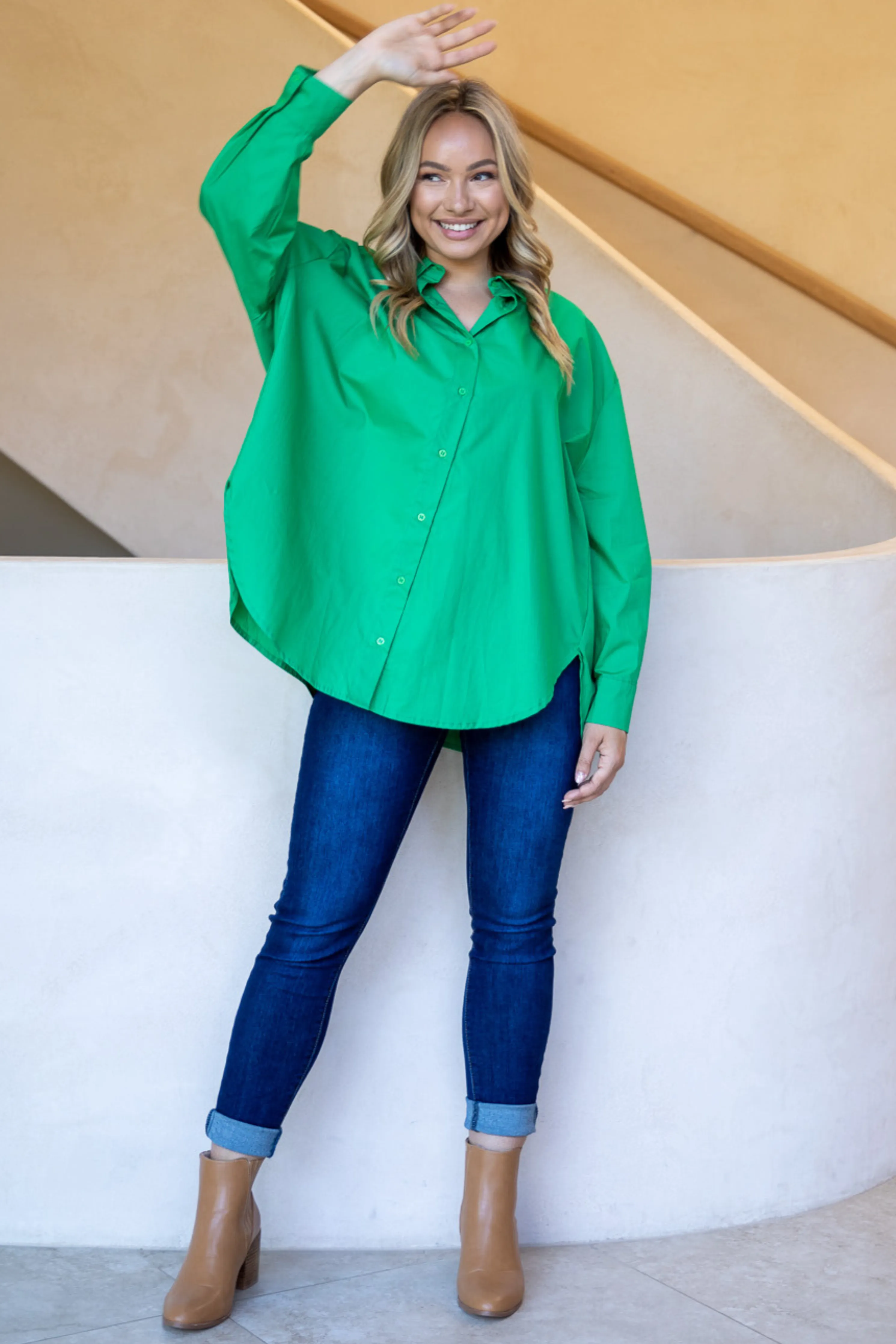 FINAL SALE Amore Shirt in Green
