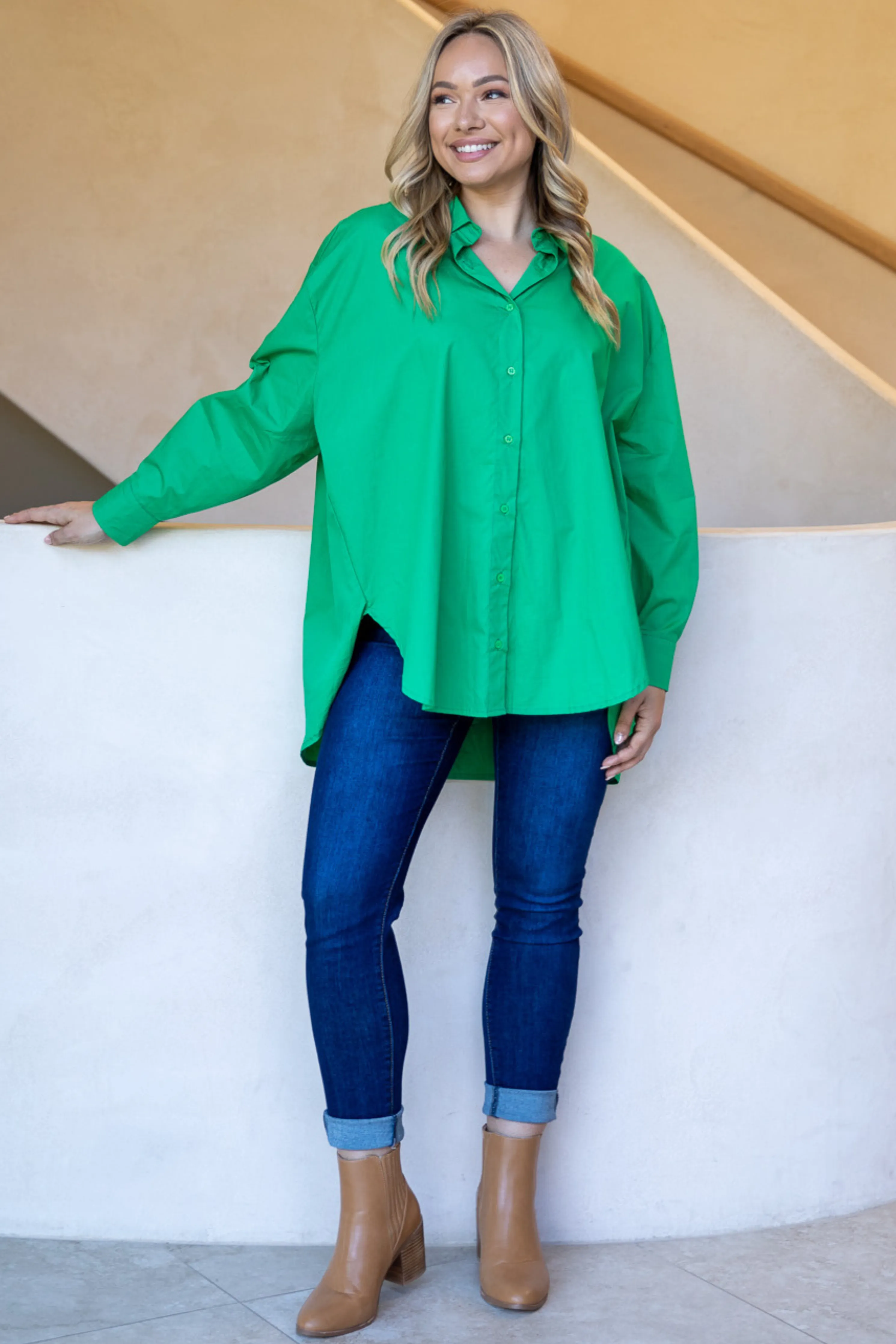 FINAL SALE Amore Shirt in Green