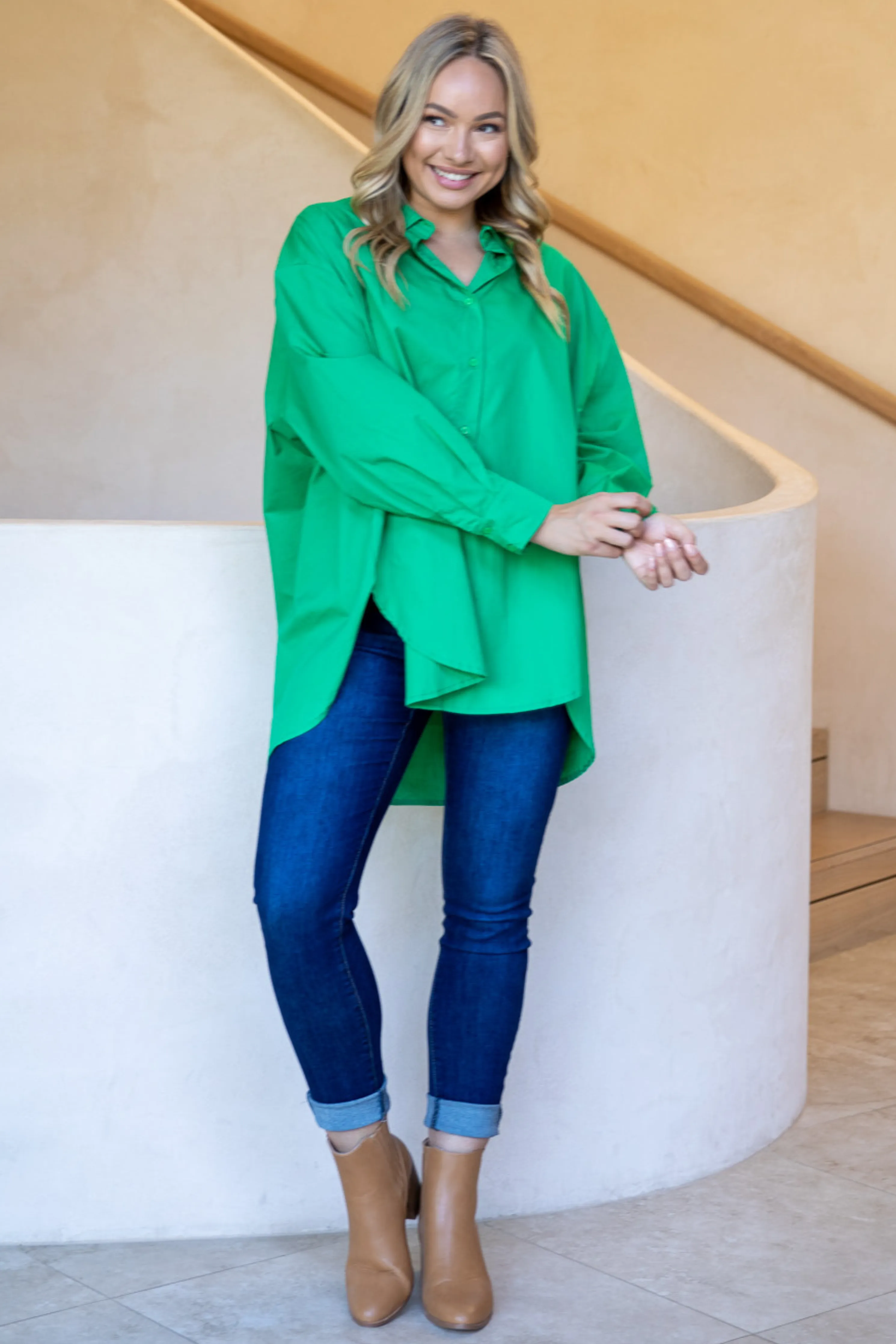 FINAL SALE Amore Shirt in Green