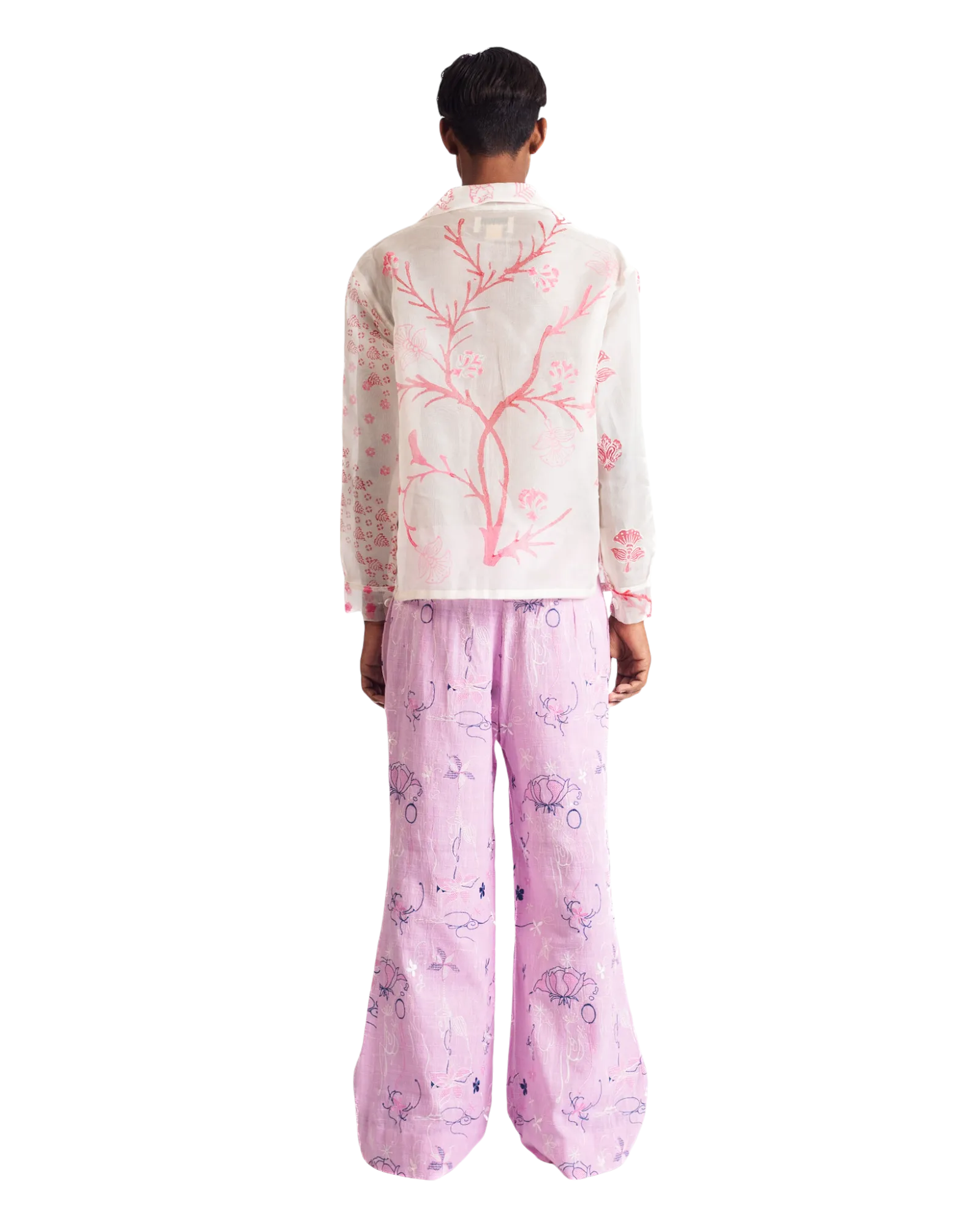 FLORAL ORGANZA BUTTON DOWN