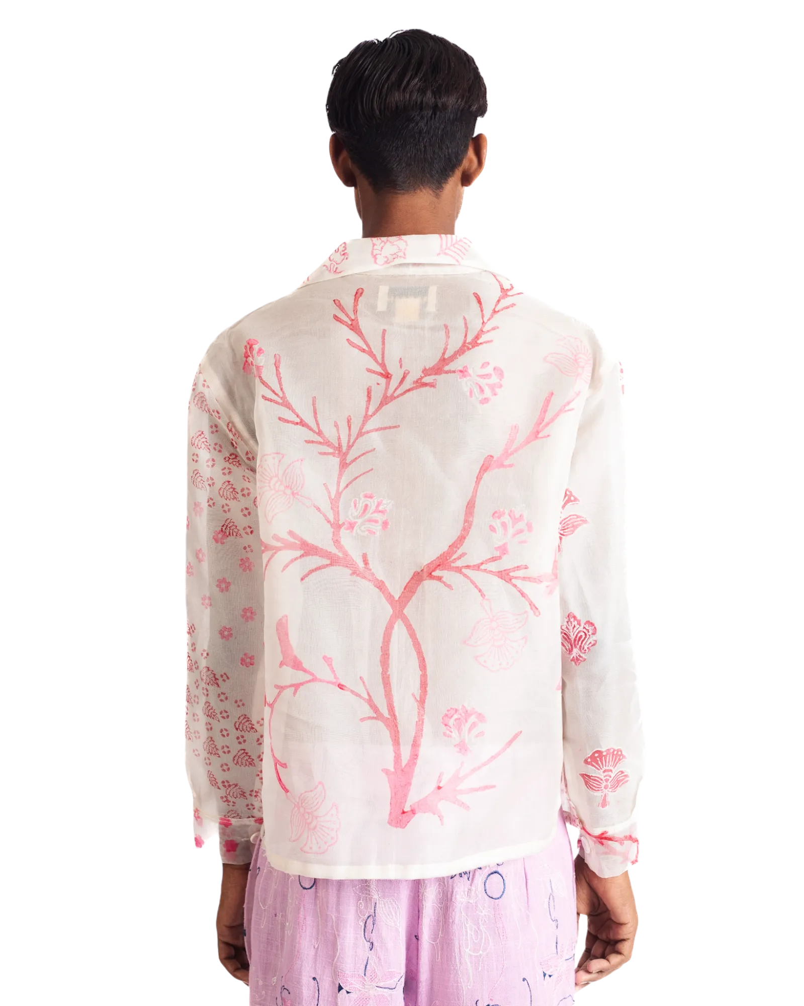FLORAL ORGANZA BUTTON DOWN