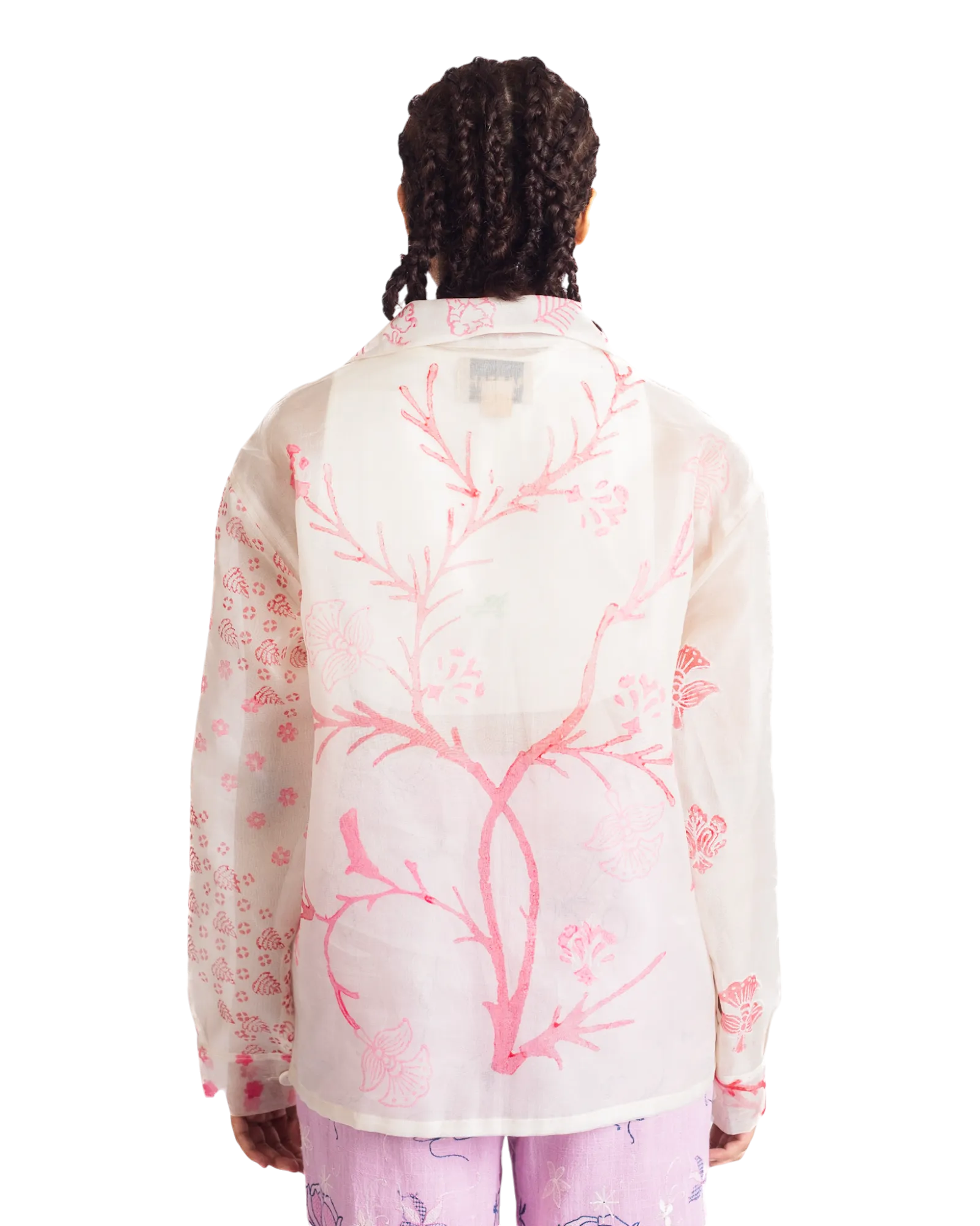 FLORAL ORGANZA BUTTON DOWN