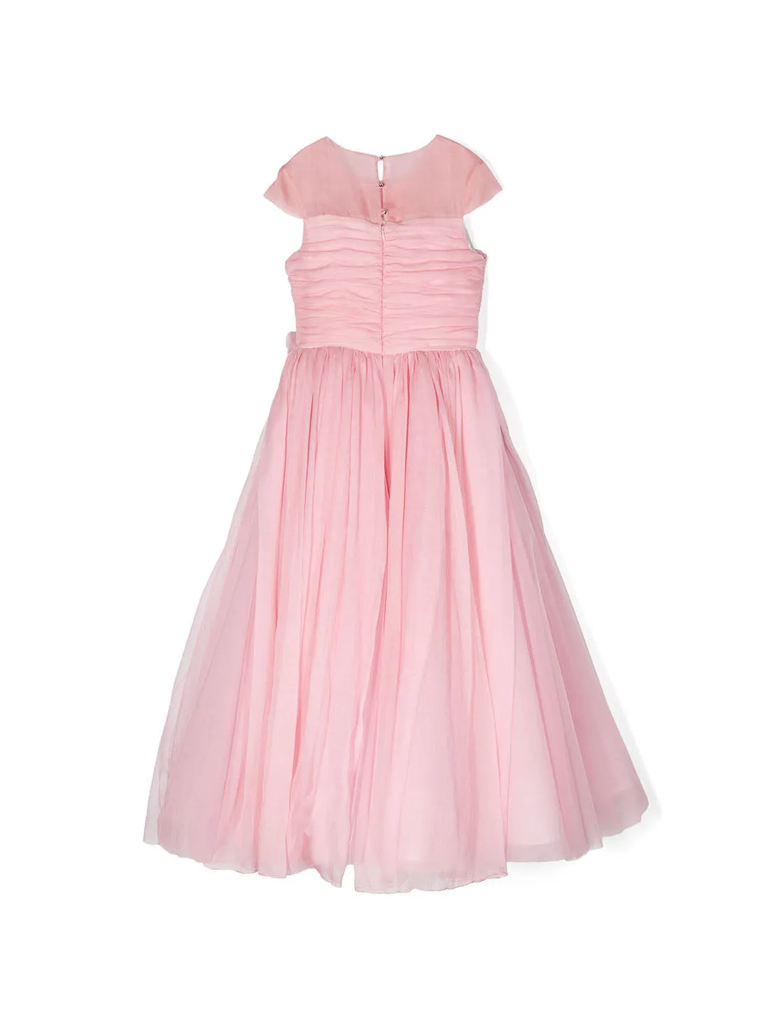 Flower-Embellished Crepe Gown