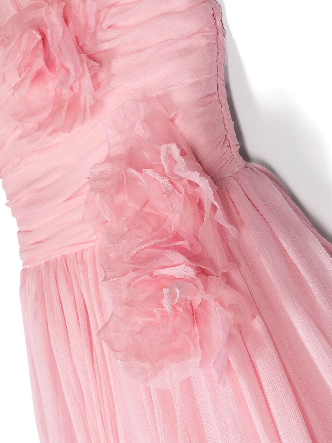 Flower-Embellished Crepe Gown
