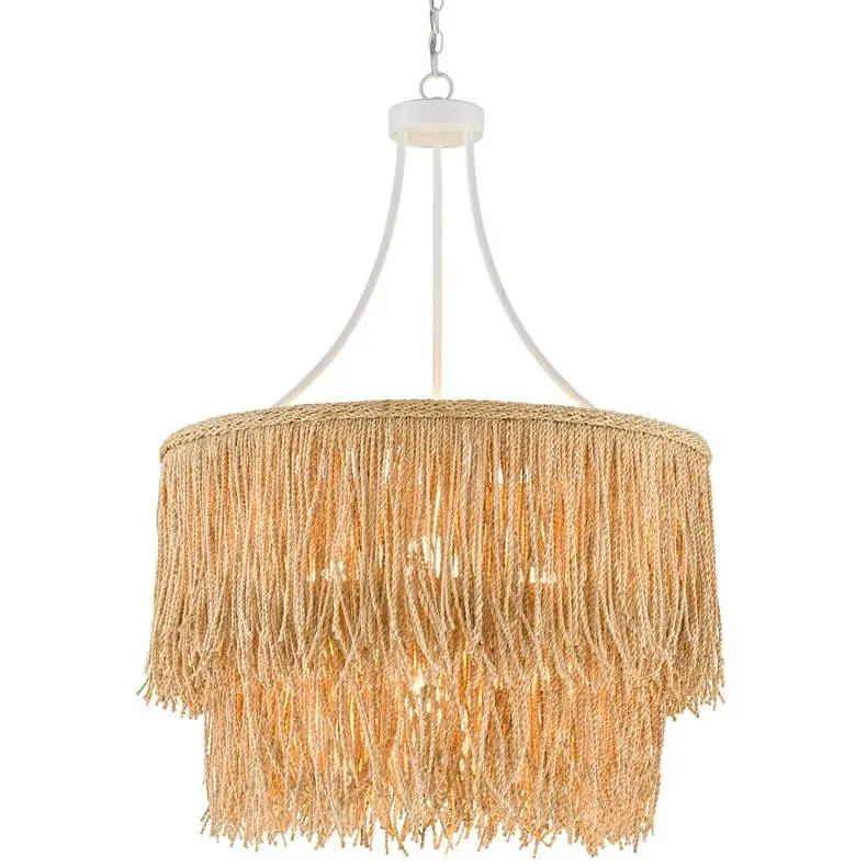 Fringed Two-Tiered Bohemian Chandelier