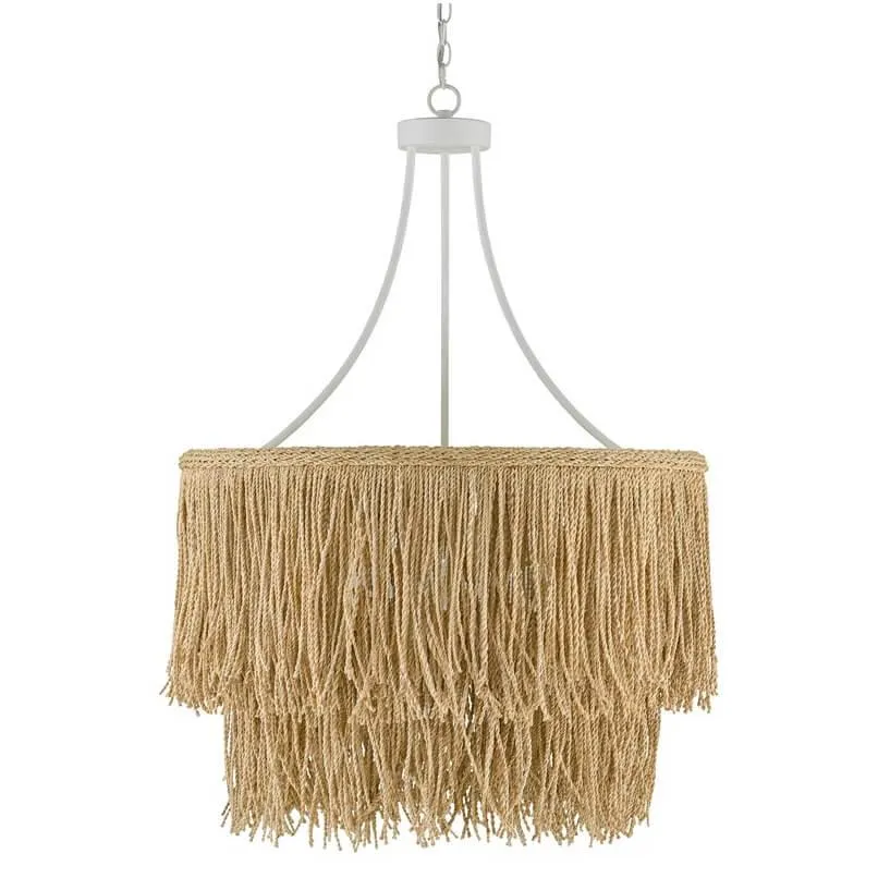 Fringed Two-Tiered Bohemian Chandelier