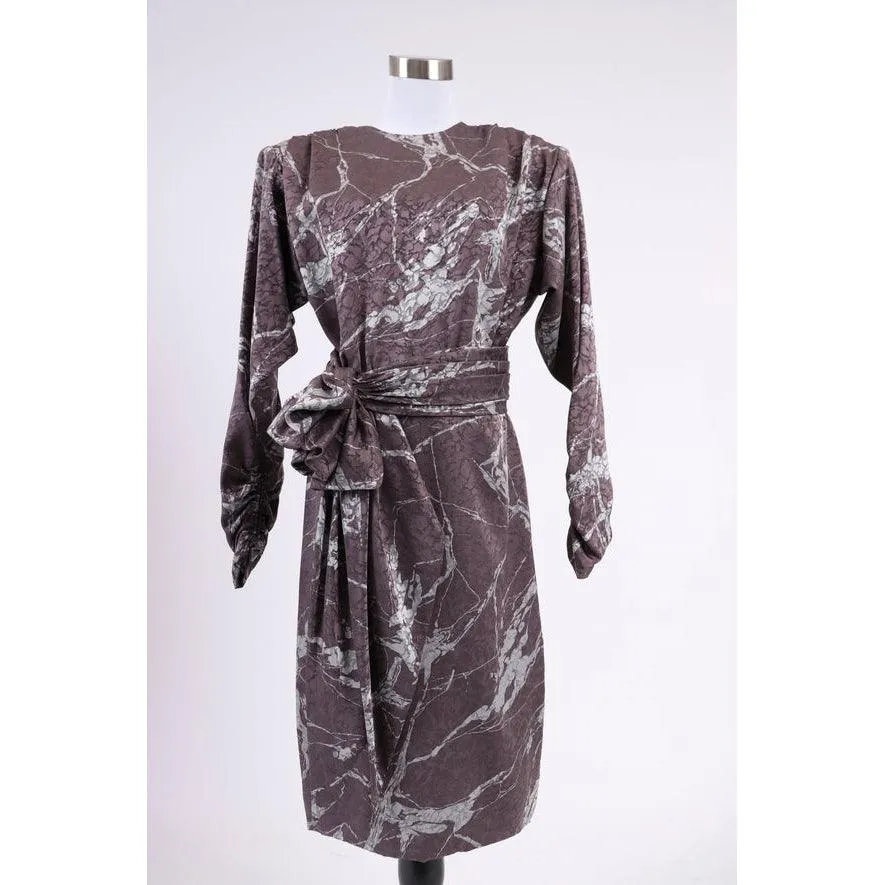 GALANOS 80's Marbled Silk Dress | Size S/M