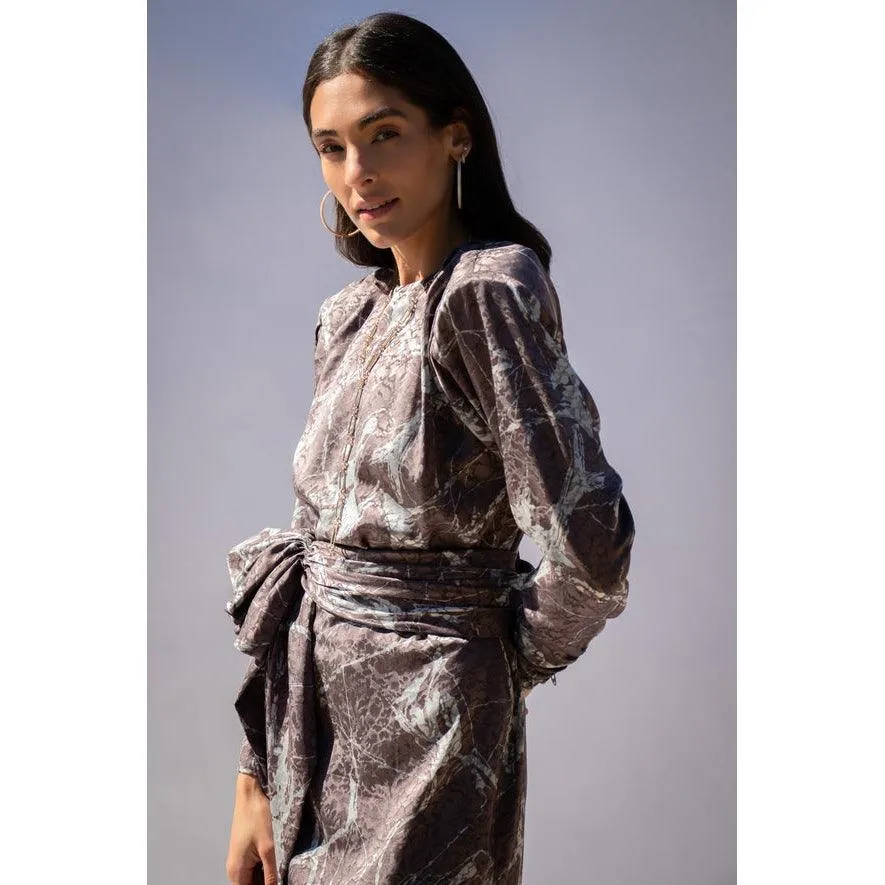 GALANOS 80's Marbled Silk Dress | Size S/M