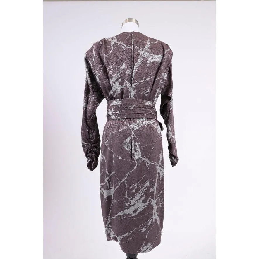 GALANOS 80's Marbled Silk Dress | Size S/M