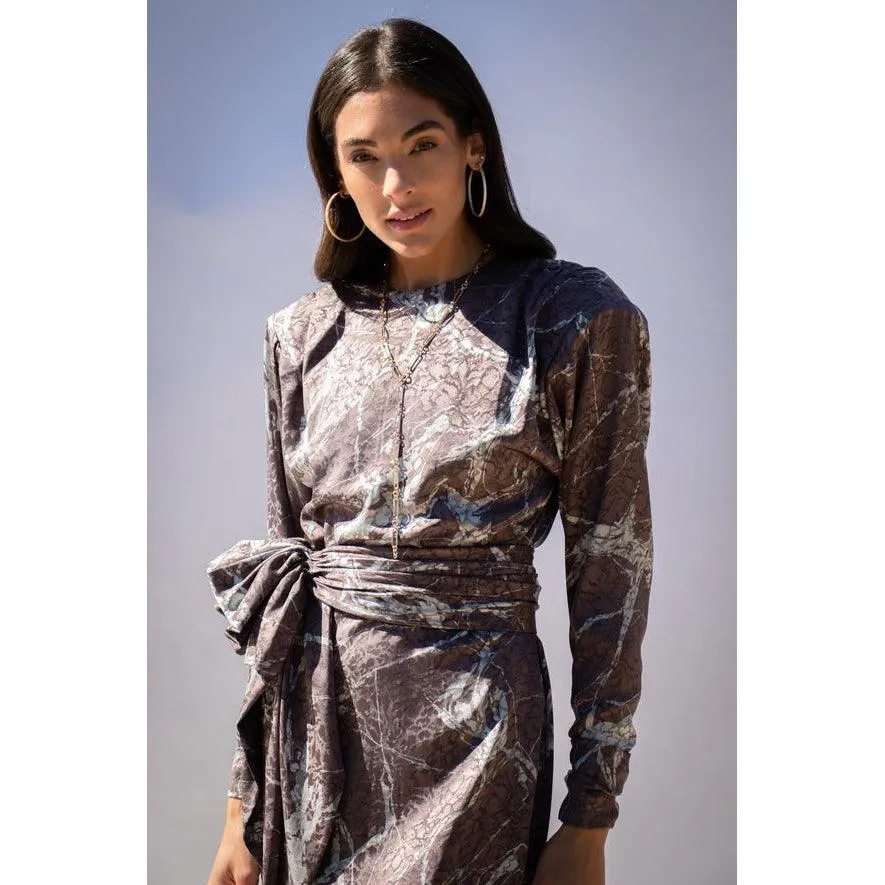 GALANOS 80's Marbled Silk Dress | Size S/M