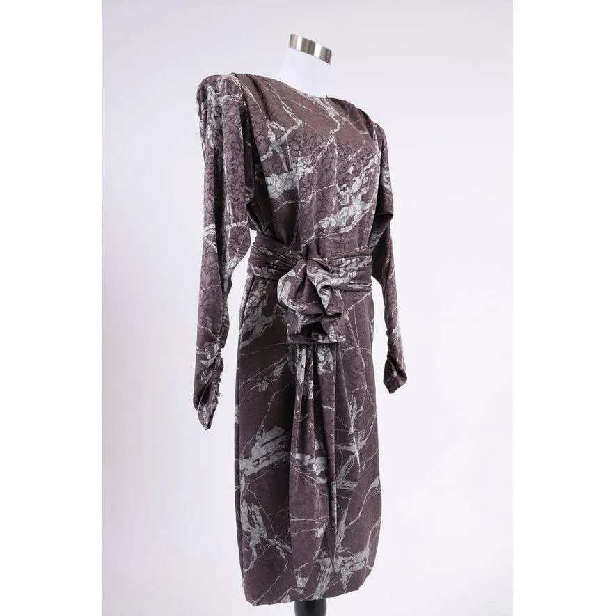 GALANOS 80's Marbled Silk Dress | Size S/M