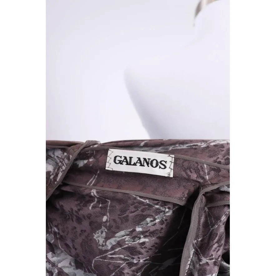 GALANOS 80's Marbled Silk Dress | Size S/M