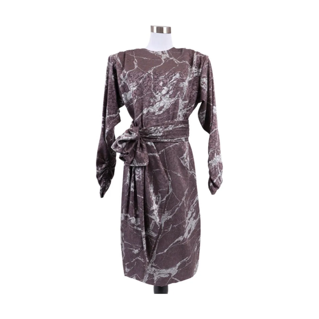 GALANOS 80's Marbled Silk Dress | Size S/M