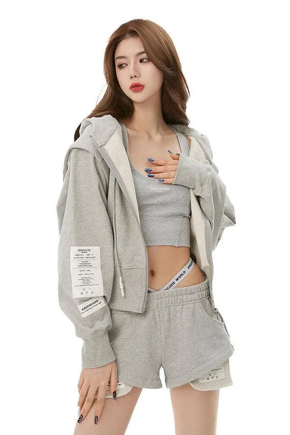 Grey Hoodie with Removable Sleeves