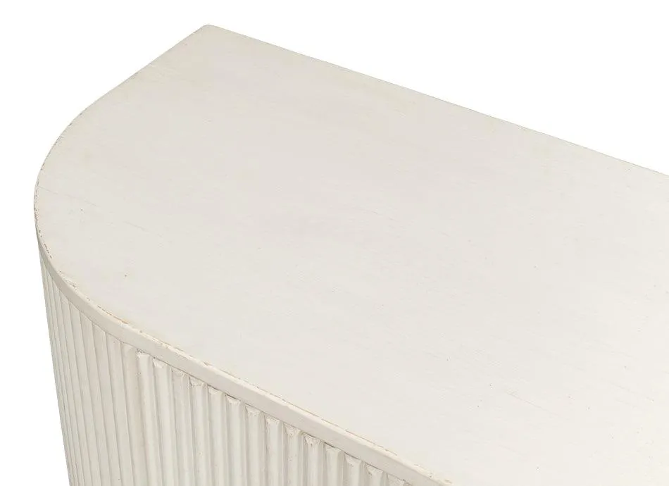 Halle Ribbed White Demilune Buffet