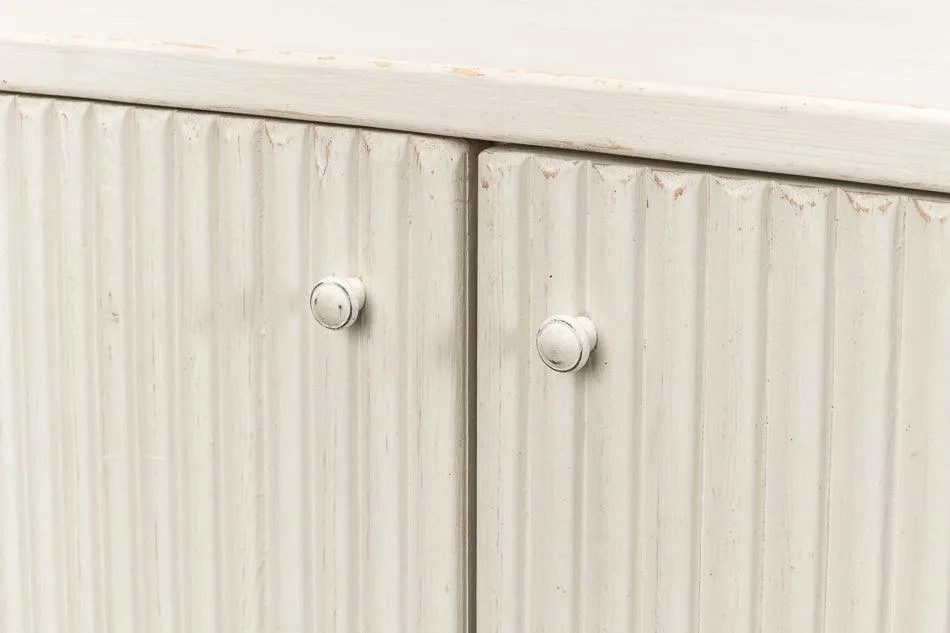 Halle Ribbed White Demilune Buffet