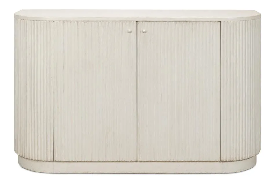 Halle Ribbed White Demilune Buffet