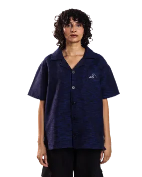 HEATHERED NAVY BLUE BUTTON DOWN
