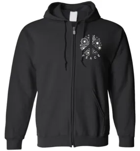 Holiday Peace Sign - Zip Hoodie