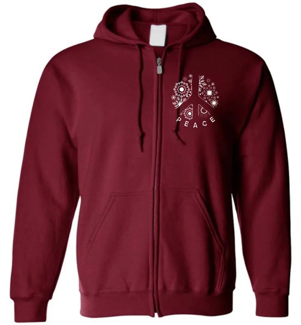 Holiday Peace Sign - Zip Hoodie
