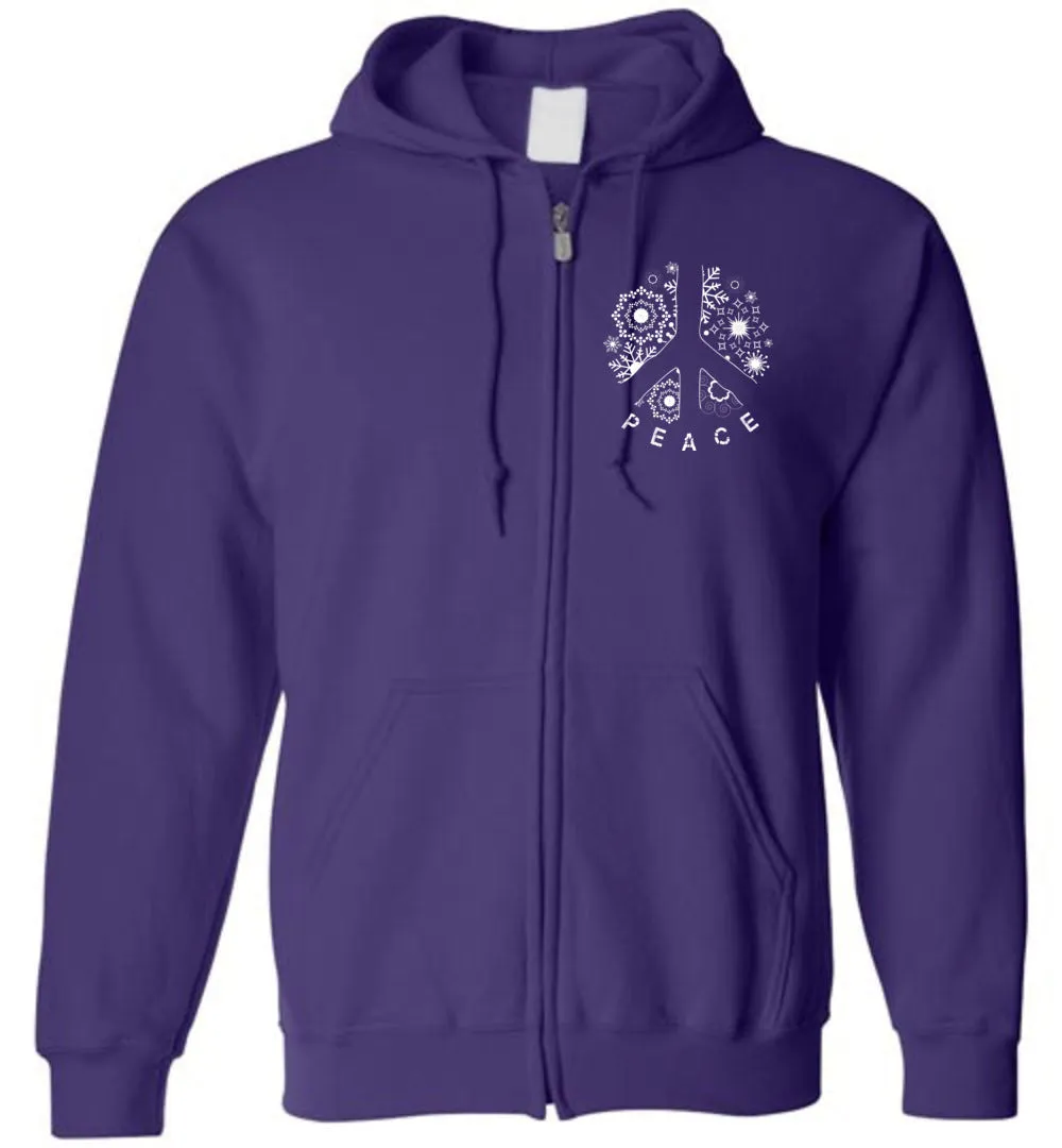 Holiday Peace Sign - Zip Hoodie