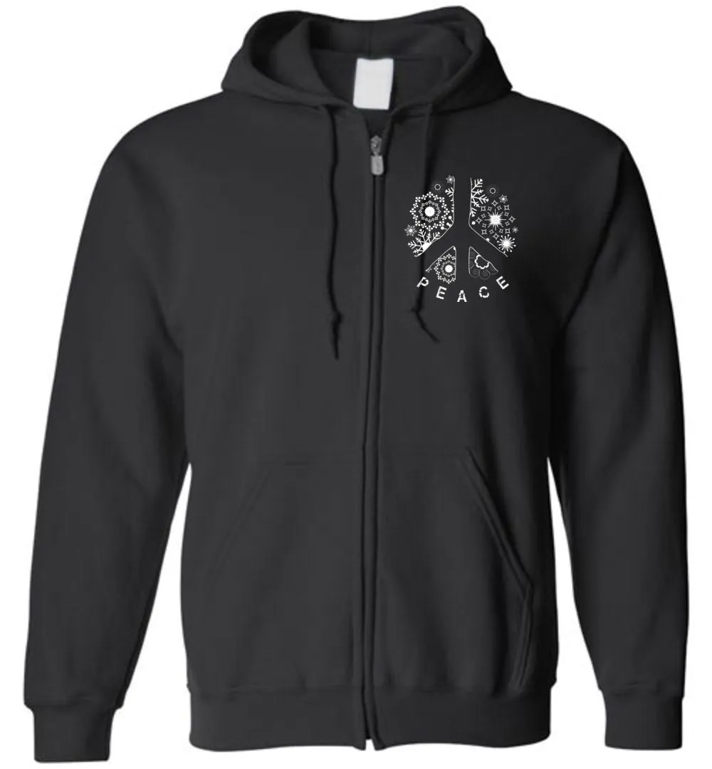 Holiday Peace Sign - Zip Hoodie