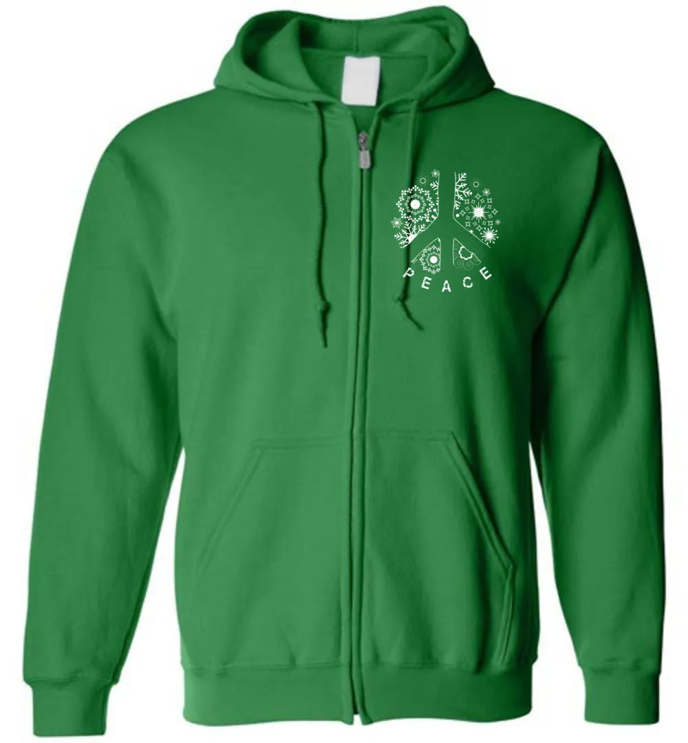 Holiday Peace Sign - Zip Hoodie