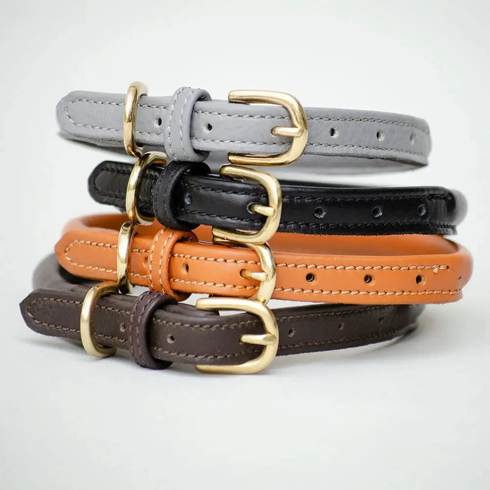 Hundehalsband aus Leder "simply chic" - braun
