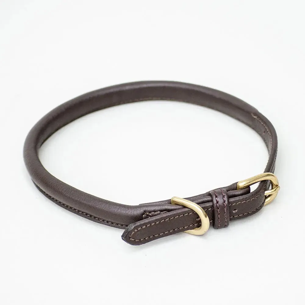 Hundehalsband aus Leder "simply chic" - braun