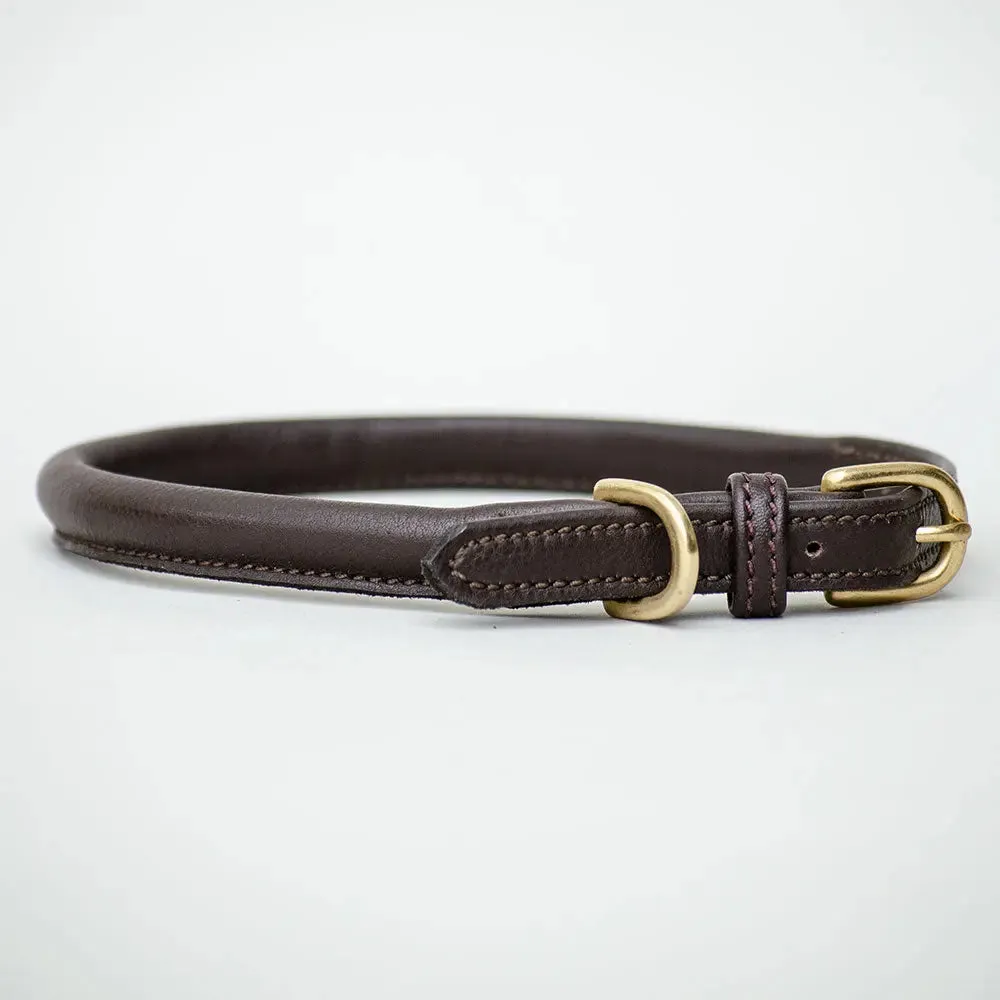 Hundehalsband aus Leder "simply chic" - braun