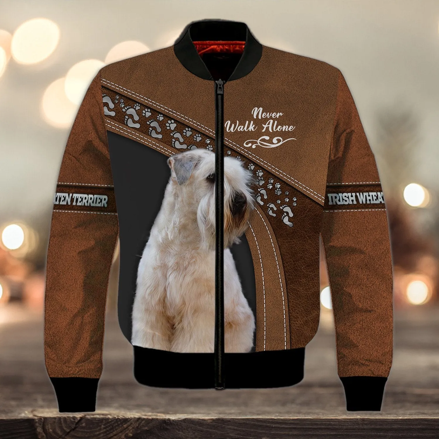 Irish Wheaten terrier Love Never Walk Alone Brown 3D Full Print Shirts, Shirt For Dog Lovers, Dog Memorial Gifts for loss of Dog