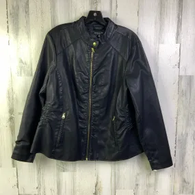Jacket Moto By Baccini In Black, Size: 1x