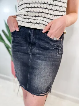 Judy Blue Black Distressed Skirt