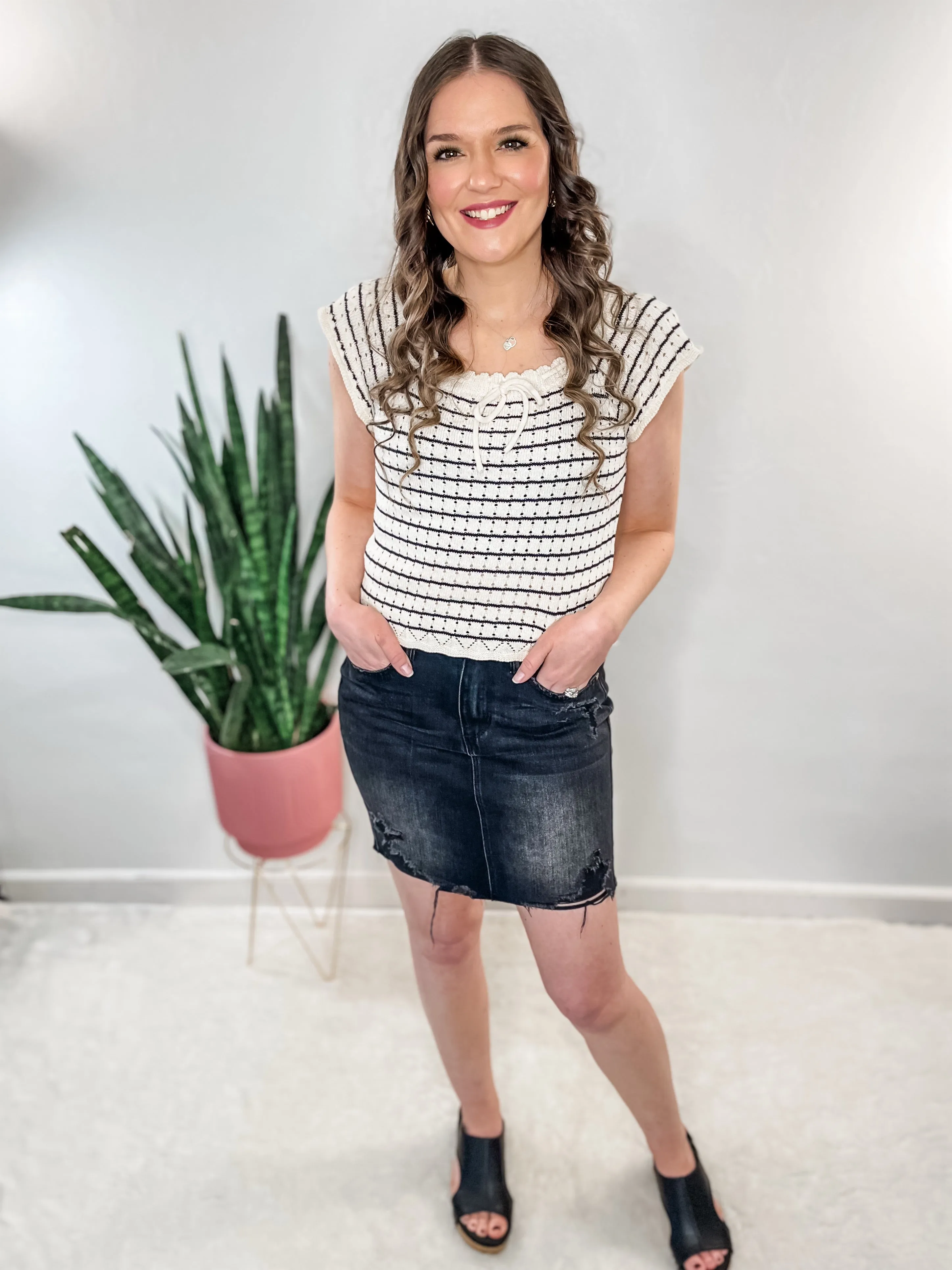 Judy Blue Black Distressed Skirt
