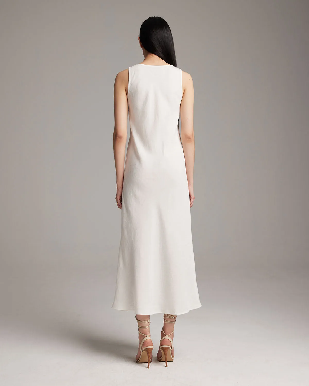 Linen V Neck Dress