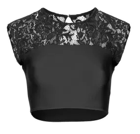 Lolita Lace Crop top - Black - FINAL SALE