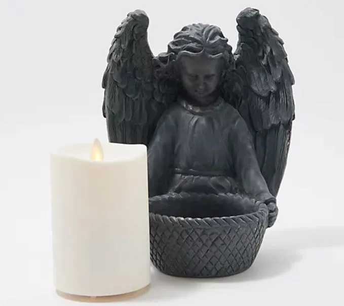 Luminara Indoor/Outdoor Angel with 4" Outdoor Candle