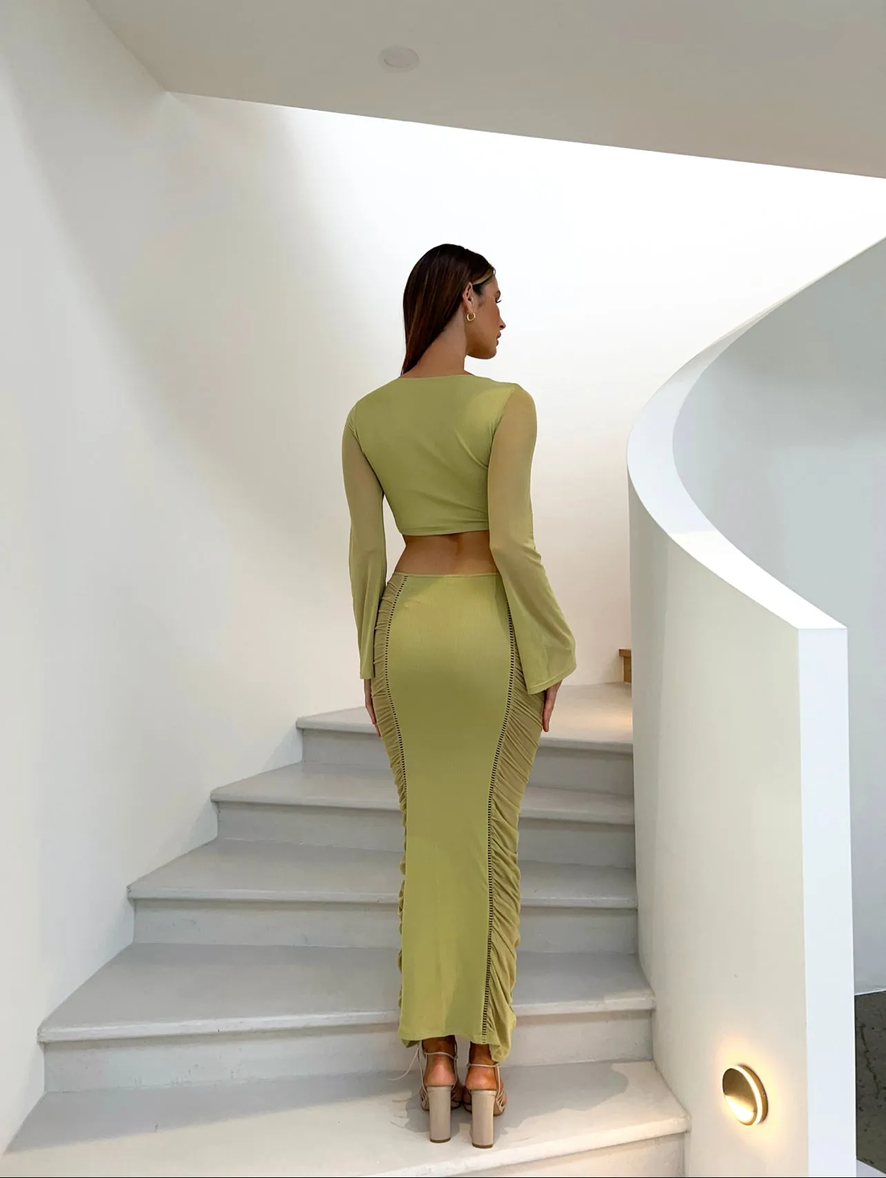 MADDY MAXI SKIRT GREEN - OUTCAST EXCLUSIVES