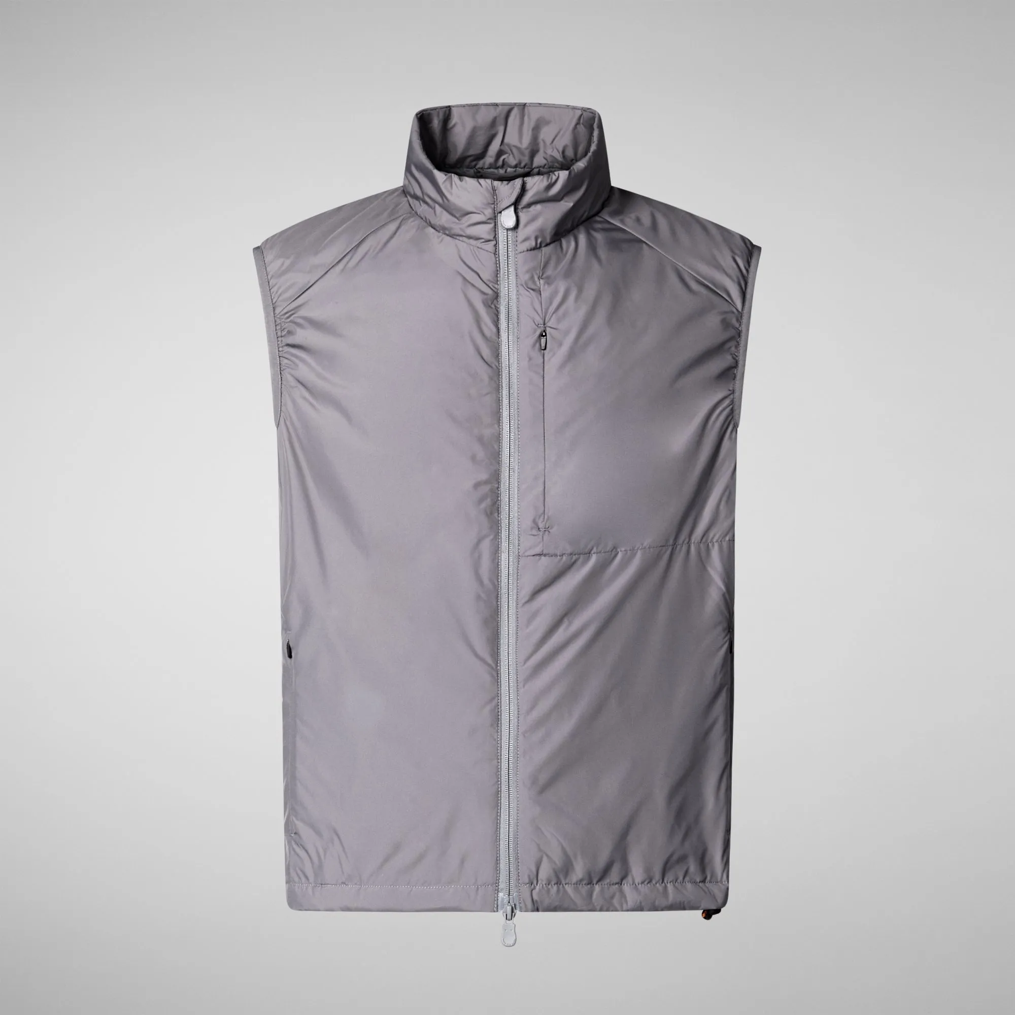 Man's hooded vest Turner in mid grey