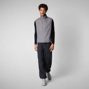 Man's hooded vest Turner in mid grey