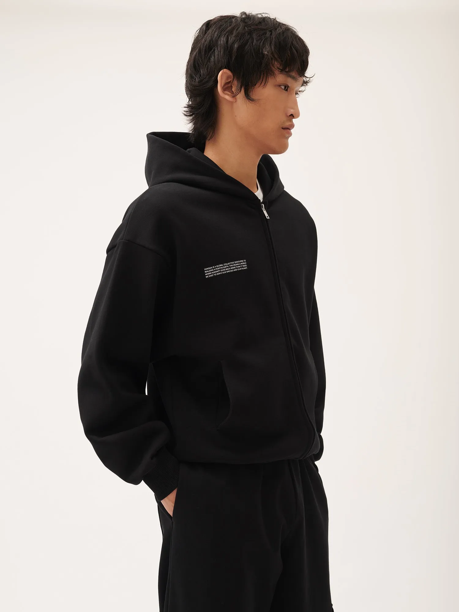 Mens DNA Heavyweight Zipped Hoodie—black