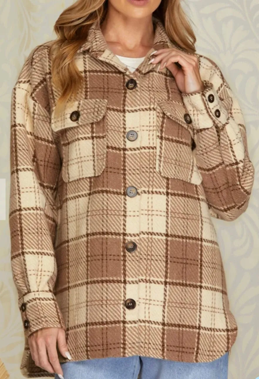 Need Calm Down Shacket in Mocha