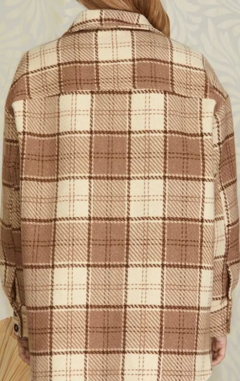 Need Calm Down Shacket in Mocha