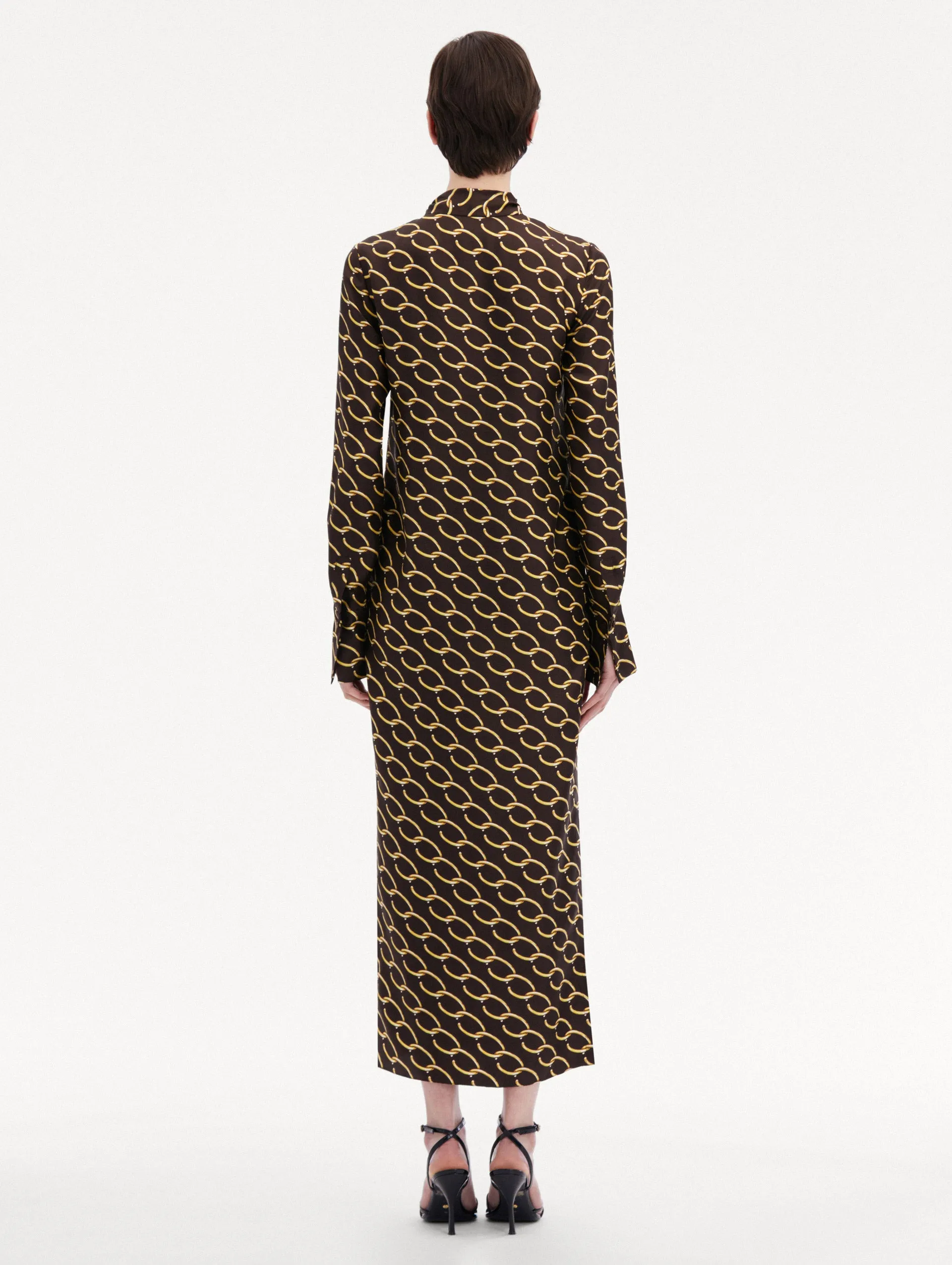 Oscar Chain-Link Silk Twill Tunic