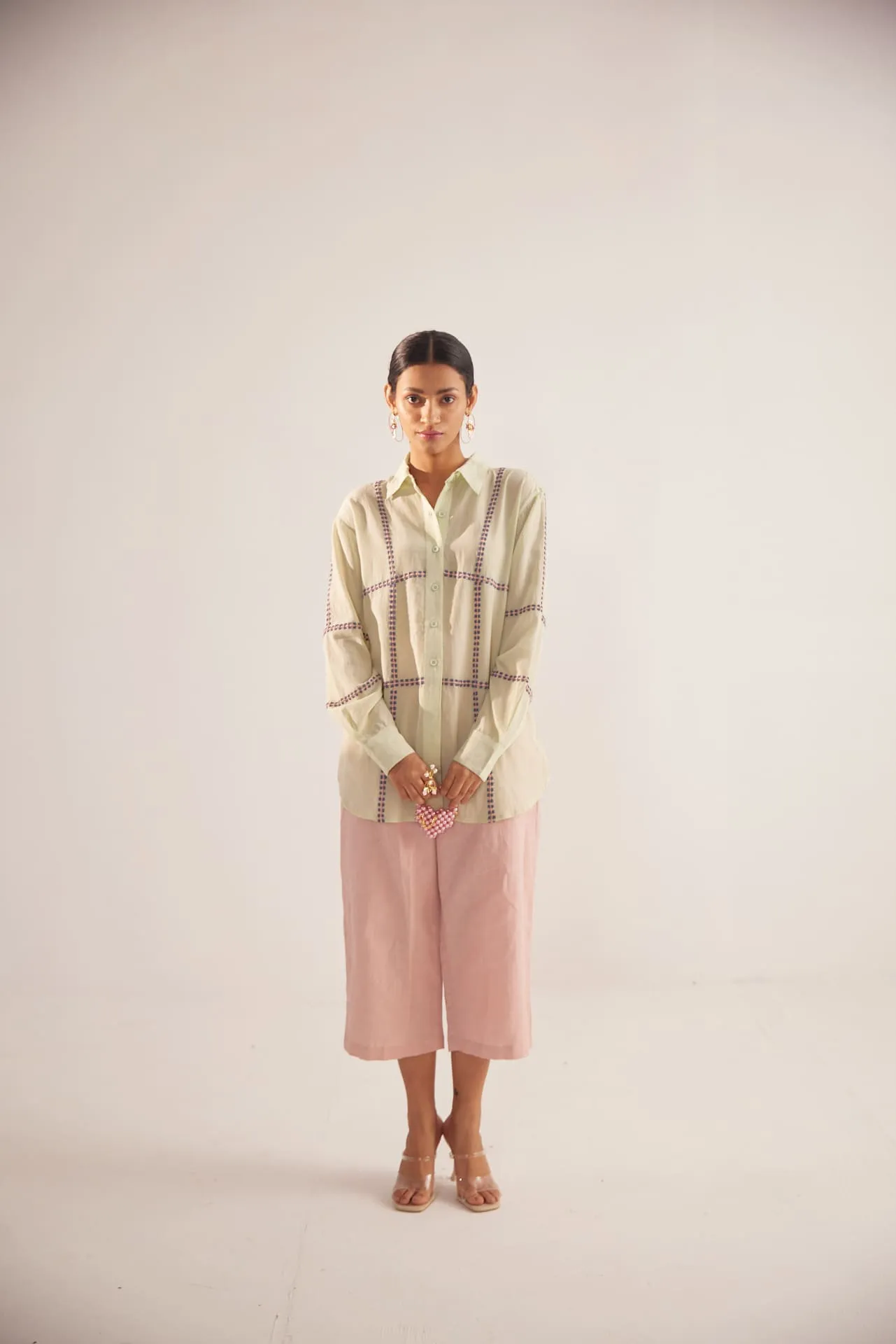 Peach Pleated Trousers