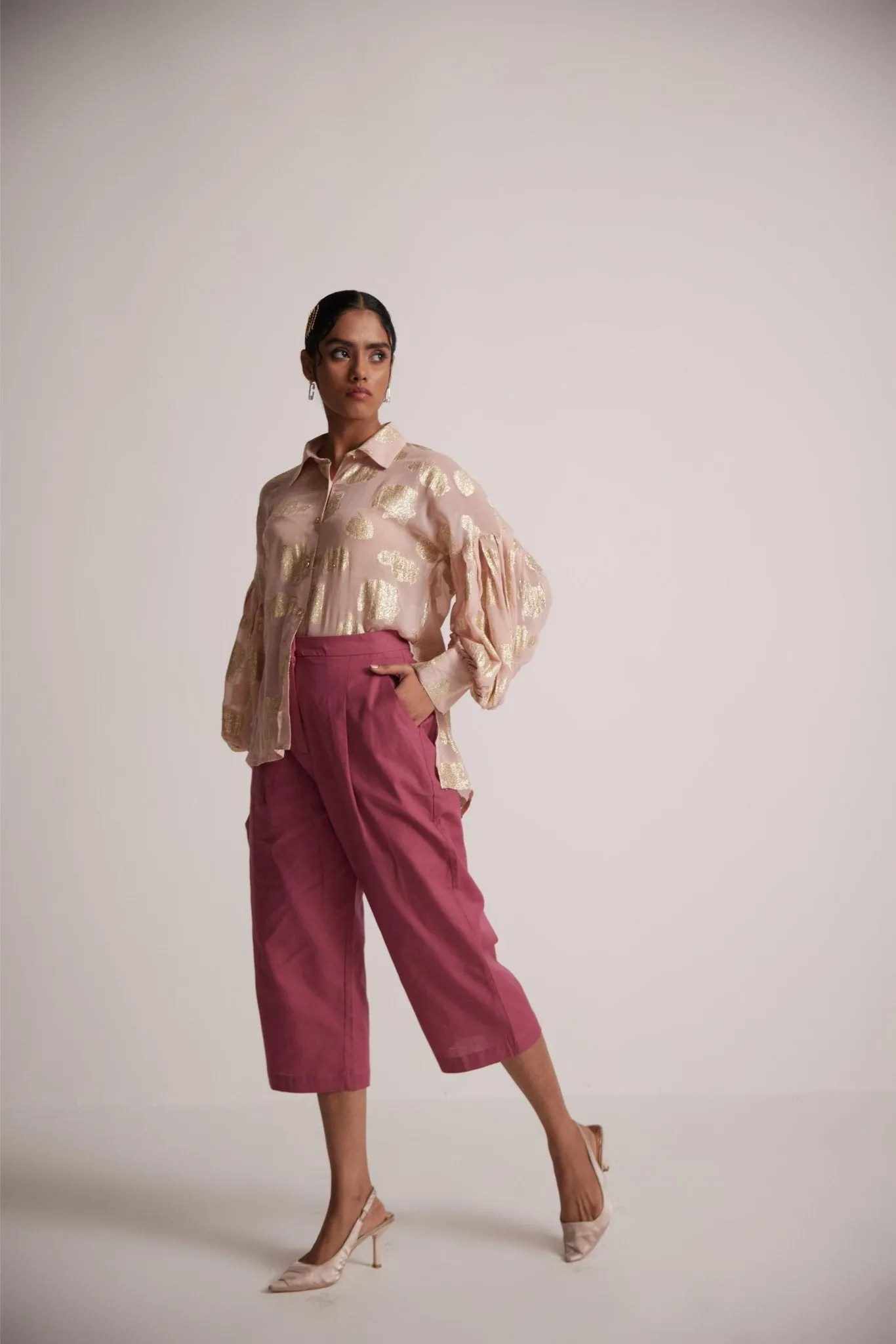 Pink Pleated Trousers