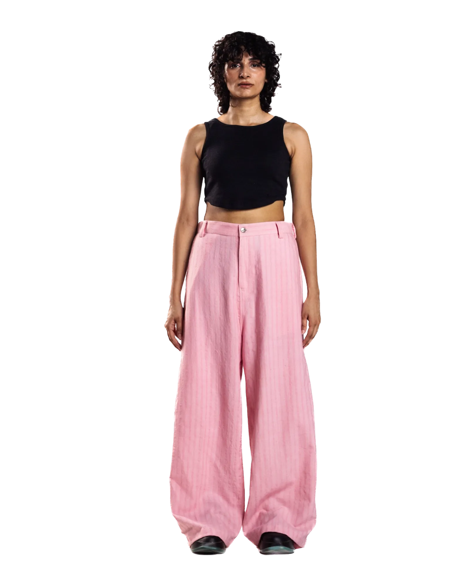 PINK SEERSUCKER TROUSERS